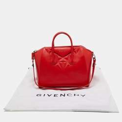 Pre Owned Givenchy Orange Leather Medium Antigona Satchel 
