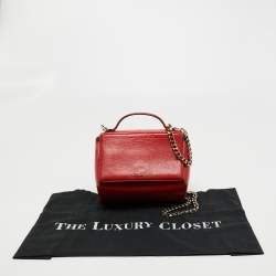 Givenchy Red Leather Mini Pandora Box Crossbody Bag