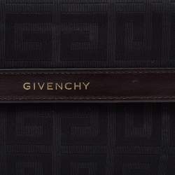 Pre Owned Givenchy Black/Brown Signature Canvas and Leather Continental Wallet