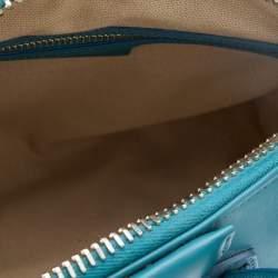 Pre Owned Givenchy Teal Blue Patent and Leather Mini Antigona Satchel