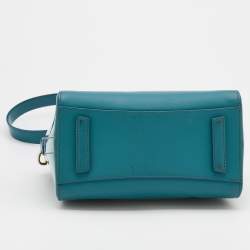 Pre Owned Givenchy Teal Blue Patent and Leather Mini Antigona Satchel