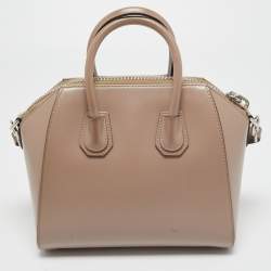 Pre Owned Givenchy Beige Leather Mini Antigona Satchel