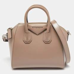 Pre Owned Givenchy Beige Leather Mini Antigona Satchel