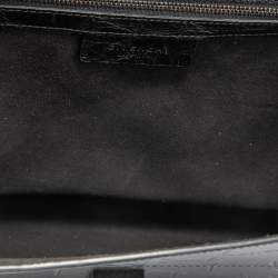 Pre Owned Givenchy Black Croc Embossed Leather Chain Detail Shoulder Bag