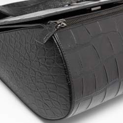 Pre Owned Givenchy Black Croc Embossed Leather Chain Detail Shoulder Bag
