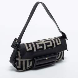 Pre Owned Givenchy Black Canvas and Leather Shoulder Bag