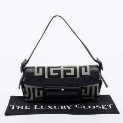 Pre Owned Givenchy Black Canvas and Leather Shoulder Bag