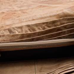 Pre Owned Givenchy Brown Two-Tone Leather Flap Continental Wallet
