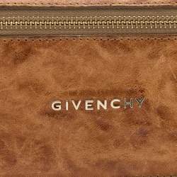 Pre Owned Givenchy Brown Two-Tone Leather Flap Continental Wallet