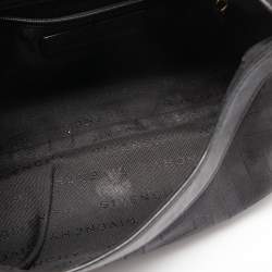 Givenchy Black Nylon and Leather Buckle Flap Hobo