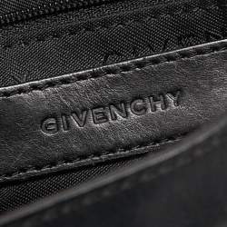 Givenchy Black Nylon and Leather Buckle Flap Hobo