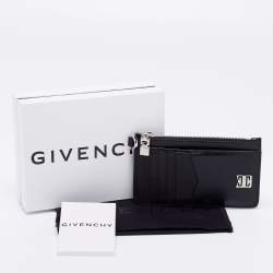 Pre Owned Givenchy Black Leather Zipped Card Holder
