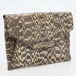 مملوكة مسبقًا Givenchy Cream/Brown Water Snake Antigona Clutch