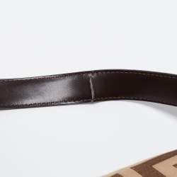 Pre Owned Givenchy Brown Zucca Canvas and Leather Trimmed Baguette