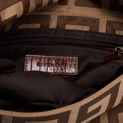 Pre Owned Givenchy Brown Zucca Canvas and Leather Trimmed Baguette