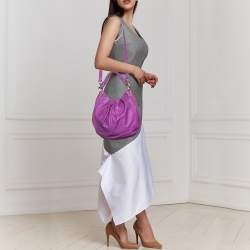 Pre Owned Givenchy Purple Leather Hobo