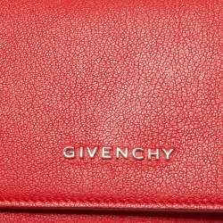 Pre Owned Givenchy Red Leather  Pandora Wallet on Chain