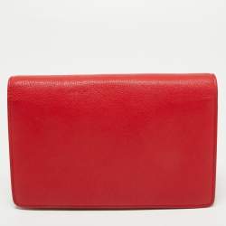 Pre Owned Givenchy Red Leather  Pandora Wallet on Chain