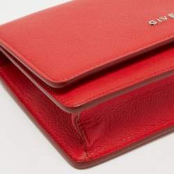 Pre Owned Givenchy Red Leather  Pandora Wallet on Chain