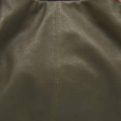 Pre Owned Givenchy Olive Green/Brown Leather Oversized Hobo