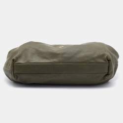 Pre Owned Givenchy Olive Green/Brown Leather Oversized Hobo