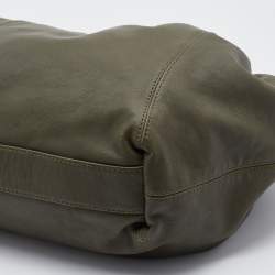 Pre Owned Givenchy Olive Green/Brown Leather Oversized Hobo