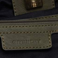 Pre Owned Givenchy Olive Green/Brown Leather Oversized Hobo