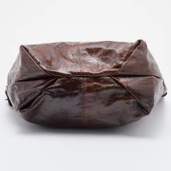 Pre Owned Givenchy Brown Patent Leather Hobo