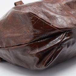 Pre Owned Givenchy Brown Patent Leather Hobo