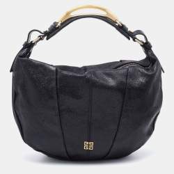 Givenchy Black Crackle Leather Hobo