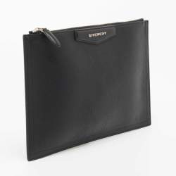 Pre Owned Givenchy Black Leather Medium Antigona Pouch