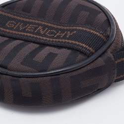 Pre Owned Givenchy Brown Signature Fabric Coin Purse