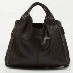 Pre Owned Givenchy Brown Ostrich(Leg) and Leather Elschia Billy Sac Hobo