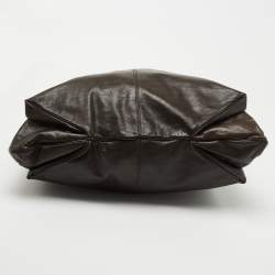 Pre Owned Givenchy Brown Ostrich(Leg) and Leather Elschia Billy Sac Hobo