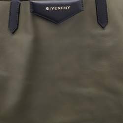 Pre Owned Givenchy Olive Green Leather Large Antigona Shopper Tote