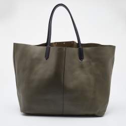 Pre Owned Givenchy Olive Green Leather Large Antigona Shopper Tote
