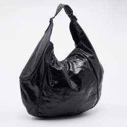 Pre Owned Givenchy Black Leather Hobo 