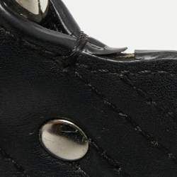 Pre Owned Givenchy Black Monogram Embossed Leather Zip Hobo