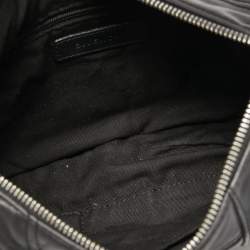 Pre Owned Givenchy Black Monogram Embossed Leather Zip Hobo