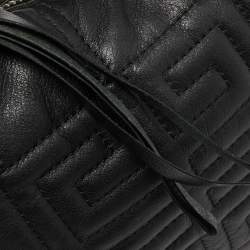 Pre Owned Givenchy Black Monogram Embossed Leather Zip Hobo
