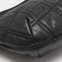 Pre Owned Givenchy Black Monogram Embossed Leather Zip Hobo