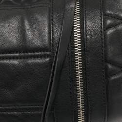 Pre Owned Givenchy Black Monogram Embossed Leather Zip Hobo