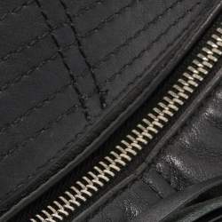 Pre Owned Givenchy Black Monogram Embossed Leather Zip Hobo