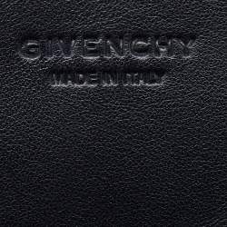 Pre Owned Givenchy Black Leather Antigona Logo Embroidered Shopper Tote