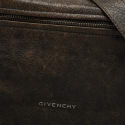 Pre Owned Givenchy Brown Two Tone Leather Large Pandora Shoulder Bag