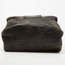 Pre Owned Givenchy Brown Two Tone Leather Large Pandora Shoulder Bag