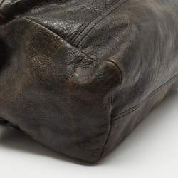 Pre Owned Givenchy Brown Two Tone Leather Large Pandora Shoulder Bag