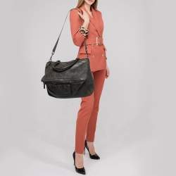 Pre Owned Givenchy Brown Two Tone Leather Large Pandora Shoulder Bag