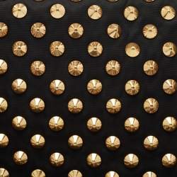 Givenchy Black Fabric and Leather Studded Flap Clutch