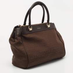 Givenchy Dark Brown Monogram Canvas and Leather Double Zip Tote 